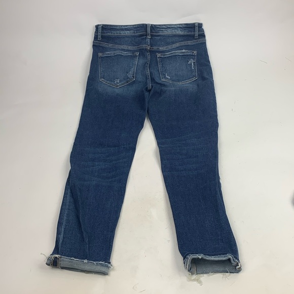 Vervet Flying Monkey distressed Dark wash Skinny Jeans Size 31 Raw hem Stretch - Picture 2 of 14